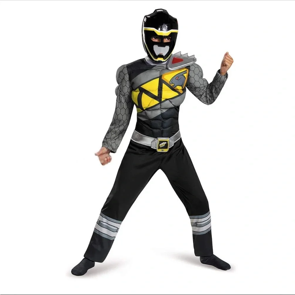 Disguise Black and Yellow power rangers Superhero Costume